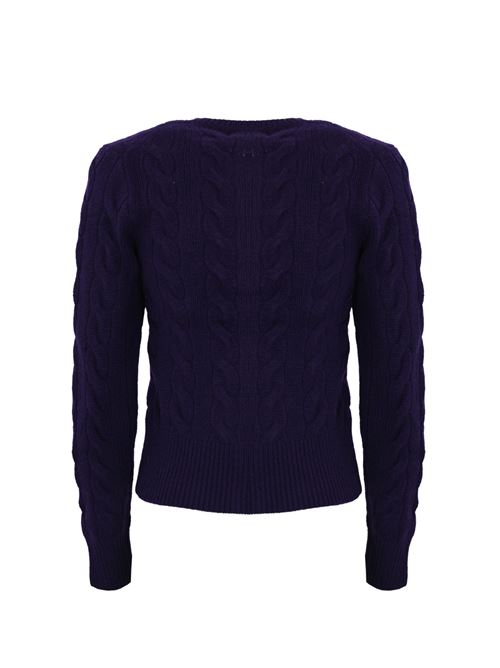 Cardigan intrecciato viola POLO RALPH LAUREN | 211 910443016